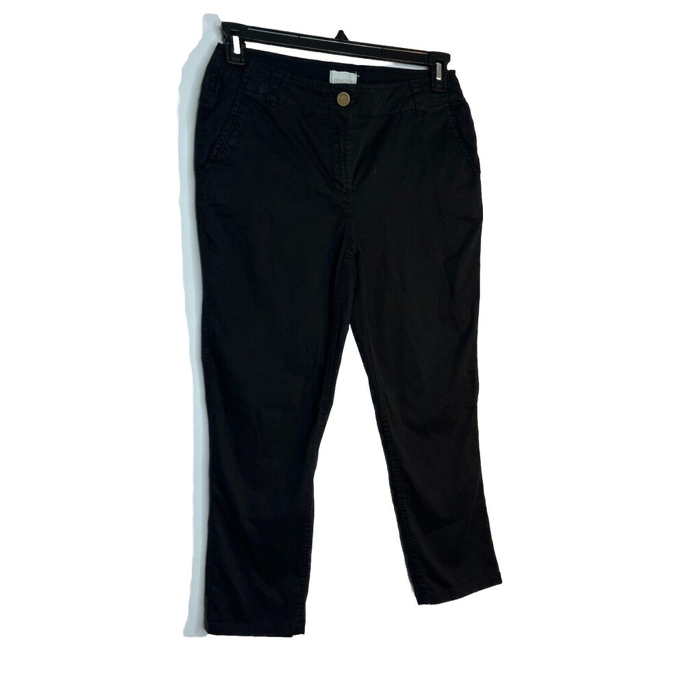 Chicos Size 00 US XS Crop Capri Black Pants Fitted
